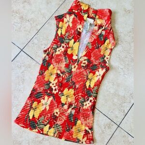 Cache Stretchy Flower Tank V neck